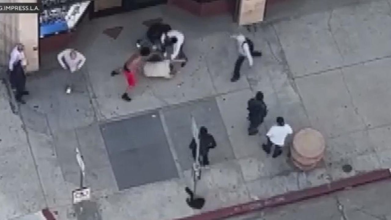 Teens on Bikes Brutally Attack Innocent Man in Los Angeles!