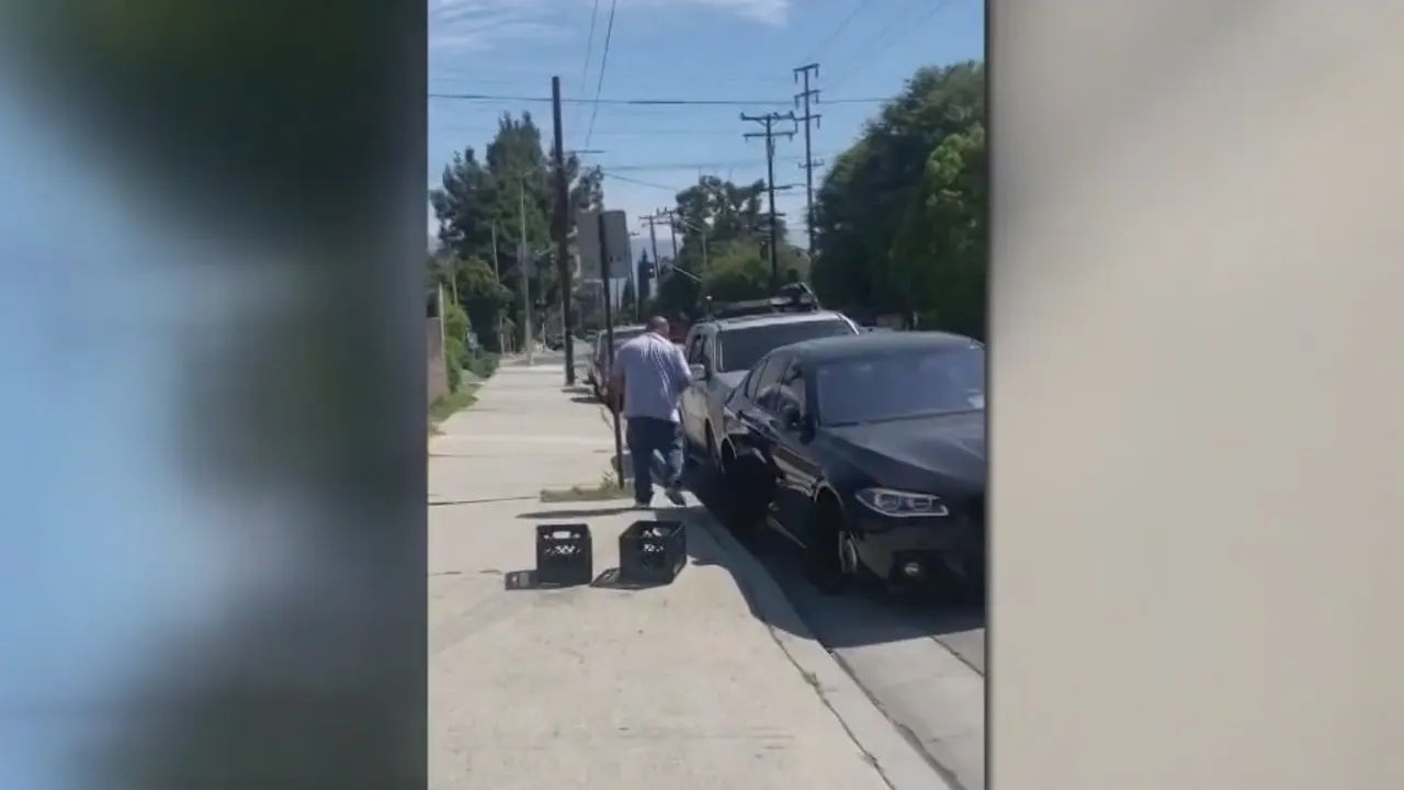 Brazen Daylight Theft Men Caught on Video Stealing BMW Tires in El Monte